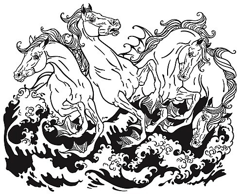 EPS 해외이미지 동물 파도 일러스트 상상 생물 흑백 물 4 신비 신화 공상 잡종 그리스인 몬스터 전설 환상 해외202004 해외일러스트 자연요소 서양인 바다 컨셉 촬영기법 숫자 파일형식 벡터 이미지허브