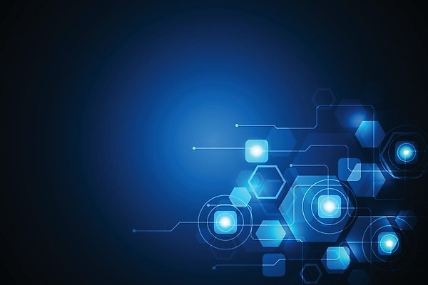 EPS 해외이미지 디자인 컨셉 일러스트 추상 미래 사람없음 그래픽 파란색 디지털 육각형 해외202004 해외일러스트 도형 컬러 무늬 파일형식 벡터 이미지허브