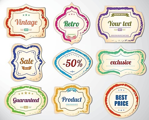EPS 해외이미지 스티커 일러스트 사람없음 세트 라벨 빈티지 복고 해외202004 해외일러스트 컨셉 프레임 파일형식 벡터 이미지허브