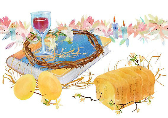 PSD 식물 꽃 기독교 종교 빵 백그라운드 와인잔 일러스트 초 촛불 주류 사람없음 책 와인 성경 부활절계란 가시면류관 성찬식 국내일러스트 음료 음식 술잔 종교용품 부활절 계란 파일형식