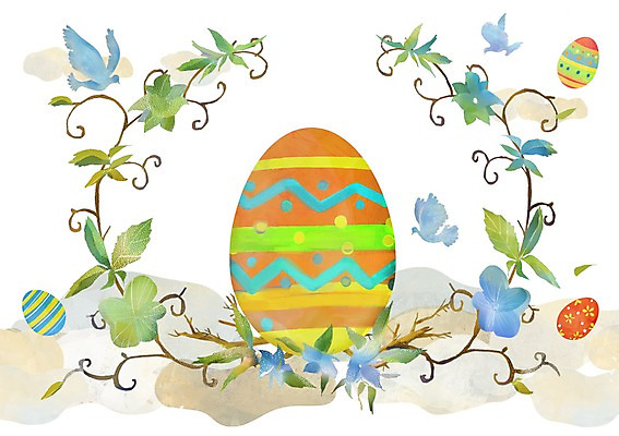 PSD 식물 동물 꽃 기독교 종교 백그라운드 일러스트 조류 사람없음 풀 비둘기 부활절계란 국내일러스트 부활절 계란 파일형식