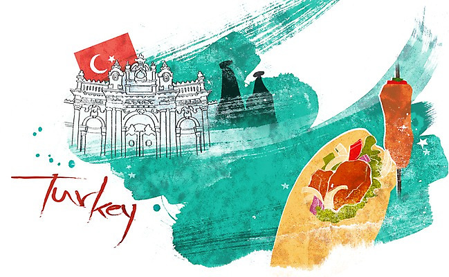 PSD 문자 건축물 손글씨 알파벳 영어 나라 음식 상징 캘리배경 백그라운드 일러스트 캘리그라피 육류 타이포그라피 글자캘리그라피 사람없음 건물 단어 궁전 성 국기 케밥 튀르키예 국내일러스트 건축 아시아 고건축 식재료 파일형식