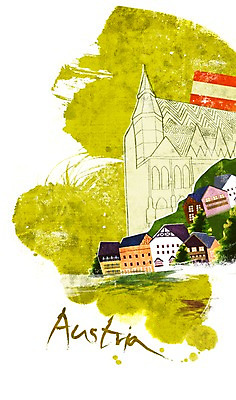 PSD 나무 식물 문자 건축물 손글씨 알파벳 영어 나라 상징 캘리배경 백그라운드 일러스트 캘리그라피 타이포그라피 글자캘리그라피 사람없음 건물 단어 성당 오스트리아 국기 국내일러스트 건축 유럽 종교건축 파일형식