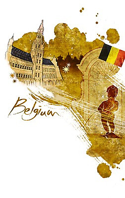 PSD 문자 건축물 손글씨 알파벳 영어 실루엣 나라 상징 캘리배경 백그라운드 일러스트 캘리그라피 타이포그라피 글자캘리그라피 사람없음 건물 단어 동상 조각상 국기 벨기에 국내일러스트 건축 촬영기법 조형물 기념물 서유럽 파일형식