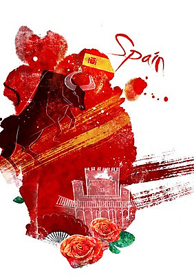 PSD 식물 동물 문자 건축물 손글씨 알파벳 영어 꽃 나라 상징 캘리배경 백그라운드 일러스트 캘리그라피 타이포그라피 글자캘리그라피 사람없음 건물 단어 장미 부채 소 스페인 국기 황소 국내일러스트 건축 유럽 포유류 파일형식