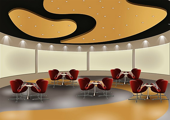 PSD 백그라운드 의자 일러스트 창문 탁자 조명 사람없음 인테리어 공간 카페 휴게실 카페테리아 국내일러스트 디자인 가구 상점 파일형식