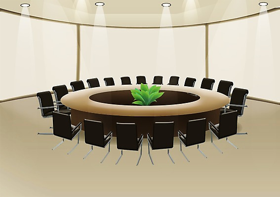 PSD 화분 화초 백그라운드 의자 일러스트 탁자 조명 사람없음 인테리어 공간 방 회의실 미팅룸 원형탁자 국내일러스트 식물 디자인 가구 파일형식