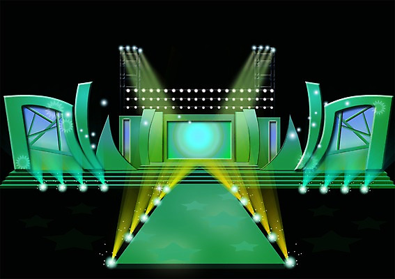 PSD 백그라운드 일러스트 조명 사람없음 인테리어 스크린 무대 국내일러스트 디자인 파일형식