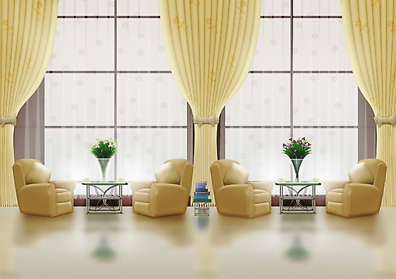 PSD 식물 꽃 화분 백그라운드 쿠션 의자 일러스트 창문 탁자 선반 사람없음 책 인테리어 소파 공간 커튼 휴게실 복도 국내일러스트 디자인 가구 파일형식