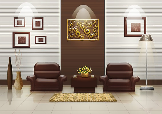 PSD 식물 꽃 화분 가구 액자 백그라운드 거실 의자 일러스트 탁자 조명 사람없음 인테리어 소파 꽃병 카펫 스탠드 국내일러스트 디자인 생활용품 파일형식