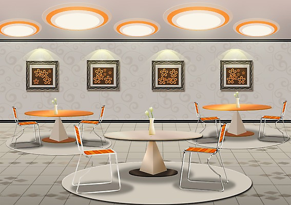 PSD 식물 꽃 액자 백그라운드 의자 일러스트 탁자 조명 사람없음 인테리어 꽃병 공간 휴게실 복도 국내일러스트 디자인 가구 파일형식