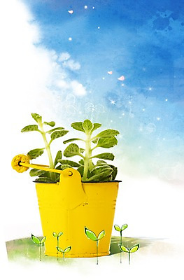 PSD 나무 식물 구름 편집이미지 계절 화분 백그라운드 잎 자연 하늘 통 풍경 잔디 초원 사람없음 새싹 봄풍경 봄 풀 양동이 이미지편집 자연요소 생태계 파일형식