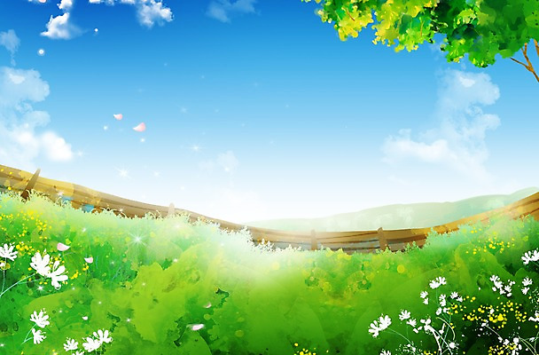 PSD 나무 식물 구름 편집이미지 계절 화분 백그라운드 자연 하늘 풍경 잔디 초원 사람없음 울타리 새싹 봄풍경 봄 풀 이미지편집 자연요소 담장 생태계 파일형식