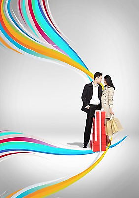 전신 PSD 외국인 편집 편집이미지 라이프스타일 커플 응시 여자 남자 리본 선물 서기 사람 동양인 이벤트 성인 두명 선물상자 쇼핑 쇼핑백 쌓기 마주보기 성인만 이미지편집 시선 가방 관계 모션 인종 생활 상자 파일형식