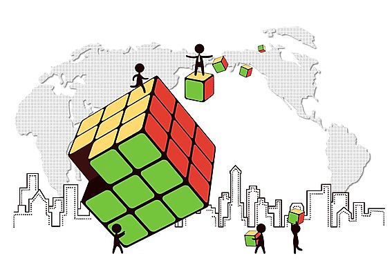 PSD 건축물 실루엣 조각 세계지도 일러스트 비즈니스 그림자 여러명 건물 블록 피규어 비즈니스맨 퍼즐 큐브 국내일러스트 남자 건축 다수 지도 촬영기법 사람 세계 미니어처 직장인 파일형식