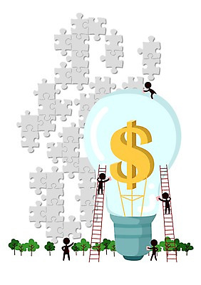 PSD 나무 식물 실루엣 일러스트 비즈니스 전구 사다리 조명 그림자 여러명 금융 경제 달러 피규어 비즈니스맨 화폐기호 퍼즐 퍼즐조각 국내일러스트 기호 남자 조각 다수 돈 촬영기법 사람 미니어처 도구 직장인 화폐 파일형식