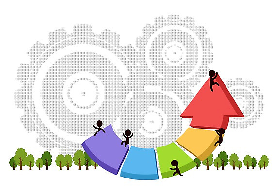 PSD 나무 식물 실루엣 화살표 일러스트 비즈니스 그림자 여러명 피규어 비즈니스맨 톱니바퀴 상승 국내일러스트 남자 다수 컨셉 촬영기법 사람 미니어처 직장인 파일형식