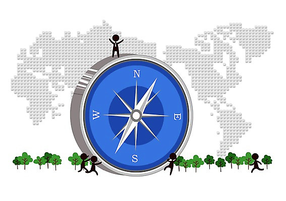 PSD 나무 식물 실루엣 세계지도 일러스트 비즈니스 그림자 여러명 피규어 비즈니스맨 나침반 국내일러스트 남자 다수 지도 촬영기법 사람 세계 미니어처 직장인 파일형식