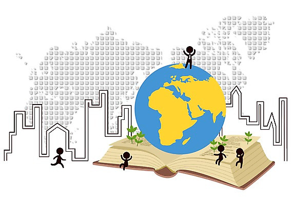 PSD 식물 건축물 실루엣 지구 잎 세계지도 일러스트 비즈니스 그림자 여러명 건물 책 펼침 피규어 비즈니스맨 풀 국내일러스트 남자 건축 다수 지도 모션 촬영기법 사람 세계 미니어처 직장인 파일형식