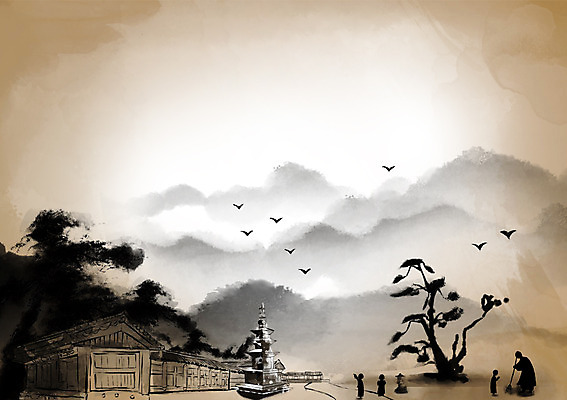 PSD 캘리배경 불교 일러스트 자연 조류 풍경 소나무 사찰 추억 석탑 승려 동자승 과거 산수화 국내일러스트 나무 동물 종교 백그라운드 컨셉 종교건축 탑 성직자 동양화 생태계 파일형식