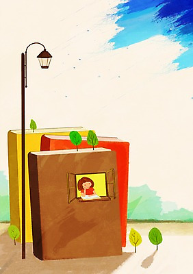 PSD 나무 식물 여자 어린이교육 교육 여유 어린이 가로등 일러스트 창문 하늘 한명 사람 앉기 소녀 상반신 건물 책 독서 소통 여자만 여자한명만 어린이만 소녀만 소녀한명만 국내일러스트 1 건축물 공공시설 감정 컨셉 모션 파일형식