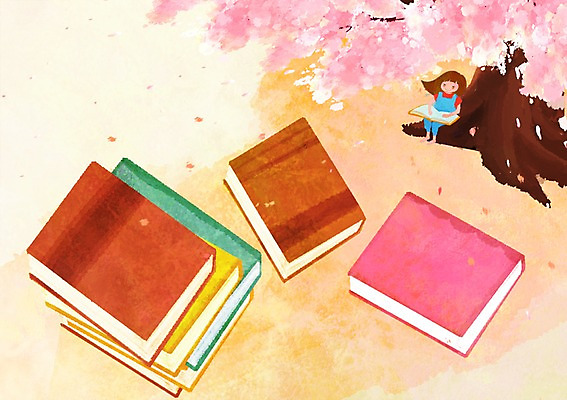 전신 PSD 나무 식물 여자 어린이교육 교육 여유 어린이 일러스트 한명 사람 앉기 소녀 책 독서 쌓기 소통 여자만 여자한명만 어린이만 소녀만 소녀한명만 국내일러스트 1 감정 컨셉 모션 파일형식