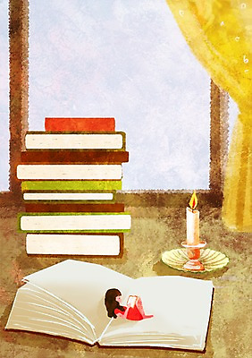 전신 PSD 여자 어린이교육 교육 여유 어린이 일러스트 초 촛불 창문 한명 사람 소녀 책 눕기 독서 쌓기 기댐 펼침 커튼 촛대 소통 여자만 여자한명만 어린이만 소녀만 소녀한명만 국내일러스트 1 감정 컨셉 모션 파일형식