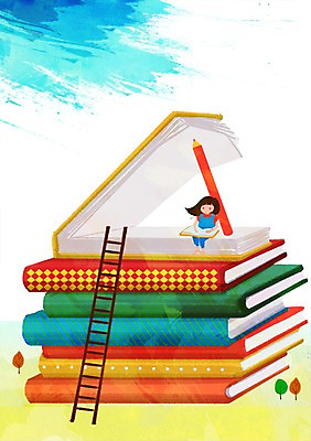 전신 PSD 나무 식물 여자 어린이교육 교육 여유 어린이 일러스트 사다리 한명 사람 앉기 소녀 책 독서 필기구 연필 쌓기 소통 여자만 여자한명만 어린이만 소녀만 소녀한명만 국내일러스트 1 감정 컨셉 모션 문구용품 학용품 도구 파일형식