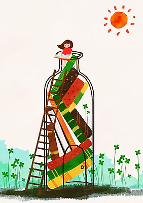 전신 PSD 식물 여자 어린이교육 교육 여유 어린이 일러스트 사다리 한명 사람 앉기 소녀 책 독서 태양 문 풀 병 소통 여자만 여자한명만 어린이만 소녀만 소녀한명만 국내일러스트 자연요소 1 식기 감정 컨셉 모션 도구 파일형식