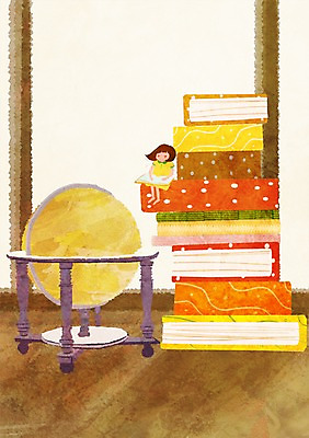 전신 PSD 여자 어린이교육 교육 여유 어린이 일러스트 창문 한명 사람 앉기 소녀 책 독서 지구본 쌓기 소통 여자만 여자한명만 어린이만 소녀만 소녀한명만 국내일러스트 1 감정 컨셉 모션 파일형식