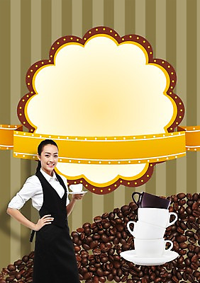 PSD 외국인 편집 편집이미지 직업 여자 커피 음료 프레임 알림판 한명 서기 웃음 들기 사람 동양인 상반신 성인 앞치마 원두 차 커피잔 찻잔 낟알 알림 원두커피 바리스타 여자만 여자한명만 성인여자만 성인만 이미지편집 1 모션 잔 표정 인종 파일형식