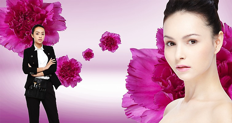 PSD 외국인 편집이미지 직업 여자 꽃 사람 정장 상반신 성인 두명 화장 뷰티 팔짱 화장용품 도구 붓 미용용품 메이크업아티스트 아티스트 여자만 성인여자만 성인만 이미지편집 식물 옷 모션 인종 오브젝트 파일형식