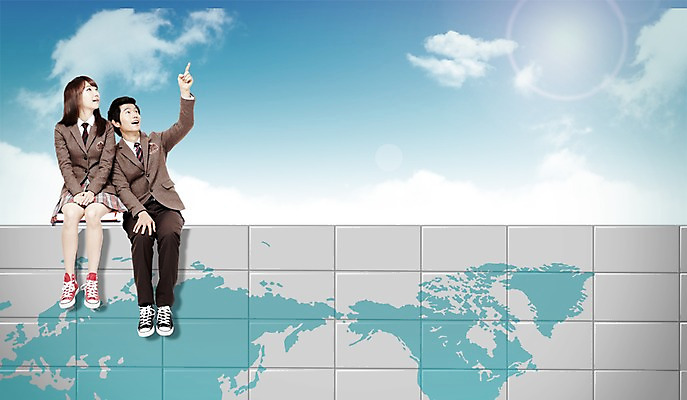 전신 PSD 구름 편집 편집이미지 학생 응시 여학생 여자 교육 남자 교복 남학생 세계지도 지도 청소년 하늘 고등학생 사람 앉기 동양인 손짓 두명 10대 세계 글로벌 태양 블록 한국인 가리킴 십대만 이미지편집 자연요소 시선 옷 모션 인종 파일형식