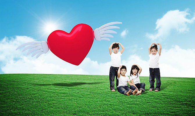 전신 PSD 구름 편집이미지 라이프스타일 여자 남자 어린이라이프 어린이 컬러 날개 모션 맨발 놀이 하늘 서기 미소 웃음 사람 앉기 동양인 손짓 소녀 소년 잔디 여러명 앞모습 빨간색 친구 태양 3D 유치원생 한국인 반팔티셔츠 청바지 하트 어린이만 편집3D 자연요소 모양 식물 뷰포인트 다수 티셔츠 바지 관계 발 표정 인종 생활 디지털합성 파일형식