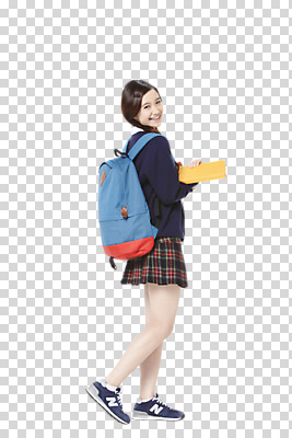 전신 외국인 편집 편집이미지 학생 여학생 여자 교육 교복 가방 배낭 청소년 여고생 고등학생 책가방 한명 서기 미소 웃음 들기 사람 동양인 옆모습 10대 책 PNG 여자만 여자한명만 십대만 십대여자만 십대여자한명만 편집소스 1 잡화 옷 뷰포인트 모션 표정 인종 파일형식