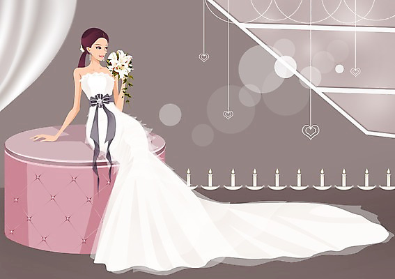 전신 PSD 드레스 여자 행복 신부 부케 웨딩드레스 결혼 백그라운드 의자 일러스트 초 촛불 사랑 한명 들기 사람 앉기 성인 소파 커튼 여자만 여자한명만 성인여자만 성인만 국내일러스트 1 옷 감정 꽃다발 가구 모션 이벤트 파일형식