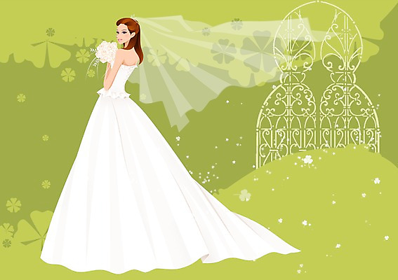 전신 PSD 드레스 여자 행복 신부 부케 웨딩드레스 결혼 백그라운드 일러스트 면사포 사랑 한명 서기 들기 사람 성인 여자만 여자한명만 성인여자만 성인만 국내일러스트 1 옷 감정 꽃다발 모션 이벤트 결혼소품 파일형식