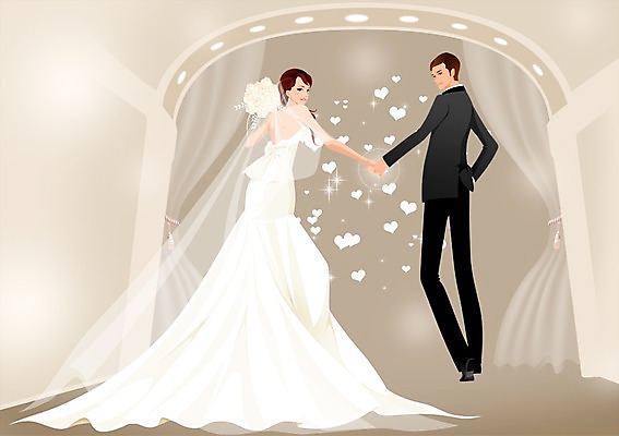 전신 PSD 커플 드레스 여자 남자 행복 신부 부케 웨딩드레스 신랑 결혼 백그라운드 일러스트 사랑 서기 들기 사람 정장 턱시도 손짓 성인 두명 문 손잡기 커튼 성인만 국내일러스트 옷 감정 꽃다발 관계 모션 이벤트 파일형식