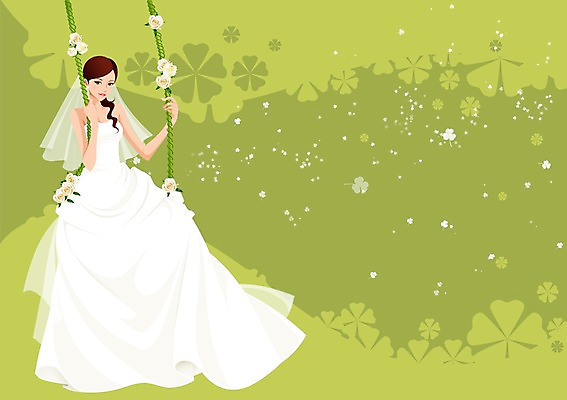 전신 PSD 식물 드레스 여자 꽃 행복 신부 웨딩드레스 결혼 백그라운드 일러스트 사랑 한명 사람 앉기 성인 그네 여자만 여자한명만 성인여자만 성인만 국내일러스트 1 옷 감정 모션 이벤트 파일형식