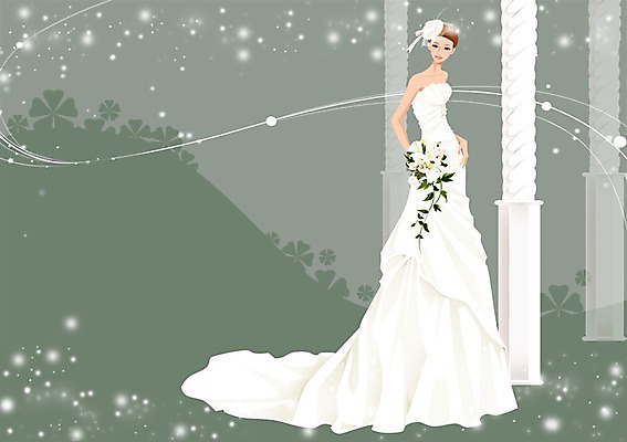 전신 PSD 식물 드레스 여자 행복 신부 부케 웨딩드레스 결혼 백그라운드 일러스트 사랑 한명 서기 들기 사람 성인 기둥 여자만 여자한명만 성인여자만 성인만 국내일러스트 1 옷 건축 감정 꽃다발 모션 이벤트 파일형식