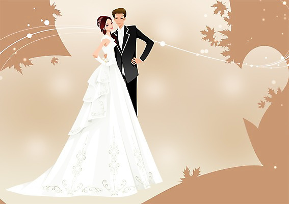 전신 PSD 커플 드레스 여자 남자 행복 신부 웨딩드레스 신랑 결혼 백그라운드 일러스트 사랑 서기 사람 정장 턱시도 성인 두명 성인만 국내일러스트 옷 감정 관계 모션 이벤트 파일형식