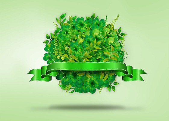 PSD 식물 편집이미지 리본 잎 사람없음 끈 풀 이미지편집 파일형식