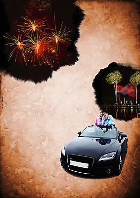 PSD 편집이미지 여자 남자 여행 야경 자동차 폭죽 불꽃놀이 서기 웃음 사람 동양인 상반신 성인 두명 기댐 턱괴기 한국인 한강 스포츠카 가교 성인만 이미지편집 건축물 육상교통 모션 놀이 서울 표정 인종 야간 랜드마크 파일형식 풍경_경치