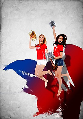 전신 PSD 서양인 외국인 편집이미지 여자 스포츠 포즈 캘리배경 응원 모션 맨발 웃음 사람 성인 두명 운동 점프 응원용품 붉은악마 치어리더 응원단 여자만 성인여자만 성인만 월드싸커 이미지편집 백그라운드 발 표정 건강 인종 오브젝트 파일형식