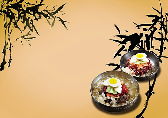 PSD 식물 편집 편집이미지 포스터 음식 여름음식 사람없음 식당 면류 면 알림 대나무 전단 홍보물 음식전단 냉면 물냉면 비빔냉면 제철음식 이미지편집 나무 한식 상점 제철 파일형식 여름_계절