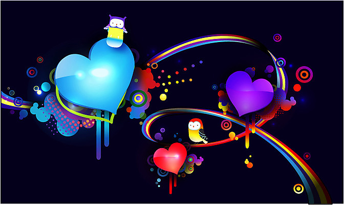 동물 선 백그라운드 무지개 두마리 곡선 일러스트 조류 사랑 사람없음 컬러풀 하트 원형 신비 퓨전 팝아트 하트백그라운드 부엉이 국내일러스트 AI파일 자연요소 모양 도형 감정 컬러 컨셉 2 그림 파일형식 벡터