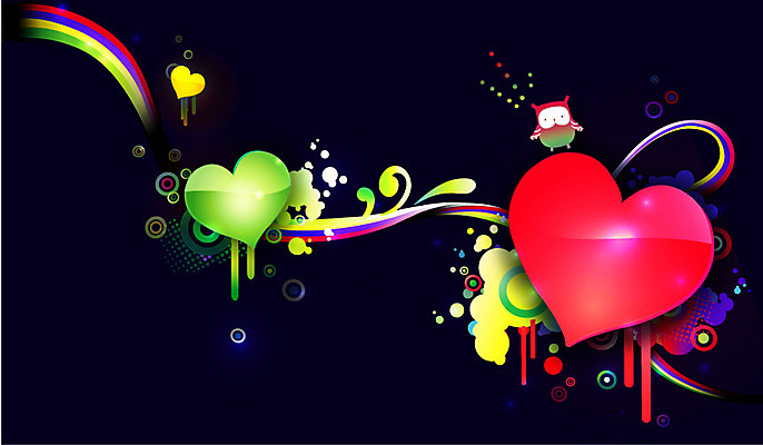 동물 한마리 선 백그라운드 무지개 곡선 일러스트 조류 사랑 사람없음 컬러풀 하트 원형 신비 퓨전 팝아트 하트백그라운드 부엉이 국내일러스트 AI파일 자연요소 모양 도형 1 감정 컬러 컨셉 그림 파일형식 벡터