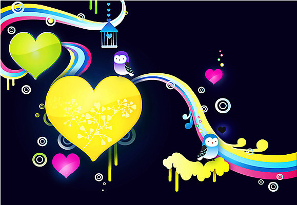 동물 선 백그라운드 무지개 두마리 곡선 일러스트 조류 사랑 사람없음 컬러풀 하트 원형 신비 퓨전 팝아트 하트백그라운드 부엉이 새장 국내일러스트 AI파일 자연요소 모양 도형 감정 컬러 컨셉 2 그림 케이지 파일형식 벡터