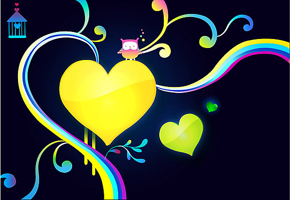 동물 한마리 선 백그라운드 무지개 곡선 일러스트 조류 사랑 사람없음 컬러풀 하트 신비 퓨전 팝아트 하트백그라운드 부엉이 새장 국내일러스트 AI파일 자연요소 모양 1 감정 컬러 컨셉 그림 케이지 파일형식 벡터