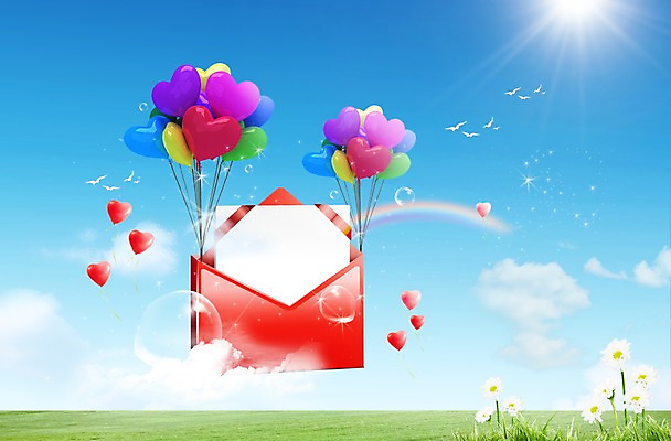 PSD 식물 동물 구름 편집이미지 배너 꽃 무지개 조류 하늘 편지봉투 프레임 이벤트 잔디 사람없음 햇빛 태양 반사 공백 물방울 하트 편지 알림 풍선 이미지편집 자연요소 모양 봉투 파일형식